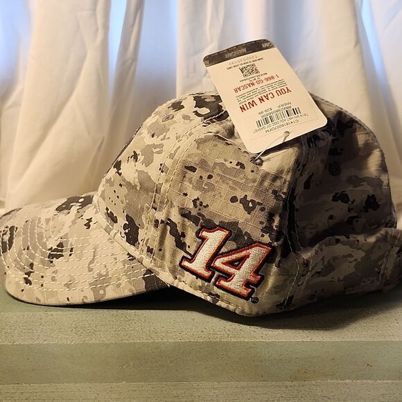Nascar Stuart Haas Tony Stewart 14 Grey Camo Sliderback Hat - New - Picture 3 of 10